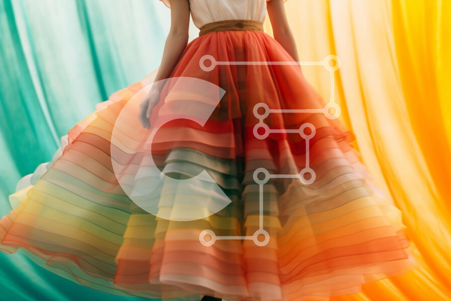 Intra Συλλεκτικό Ξύλινο Παζλ Plywood  4mm - Μοντέρνα γυναίκα σε κλιμακωτή φούστα και κουρτίνα φόντο Σε Ξύλινο Κουτί - Διαστάσεις Puzzle: 10x10 cm – 25 κομμάτια