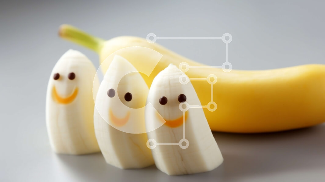 Σετ των 2 Intra Συλλεκτικό Ξύλινο Παζλ Plywood  4mm - Μπανάνες σε φέτες με χαμογελαστά πρόσωπα και μια ολόκληρη μπανάνα Σε Ξύλινο Κουτί - Διαστάσεις: 10x10 cm – 25 κομμάτια