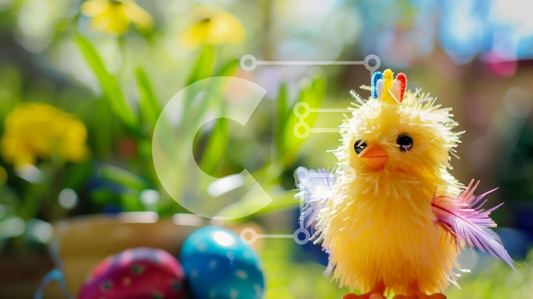 Intra Συλλεκτικό Ξύλινο Παζλ Plywood  4mm - Πασχαλινό κοτόπουλο με πολύχρωμα αυγά στο γρασίδι Σε Ξύλινο Κουτί - Διαστάσεις: 10x10 cm – 25 κομμάτια