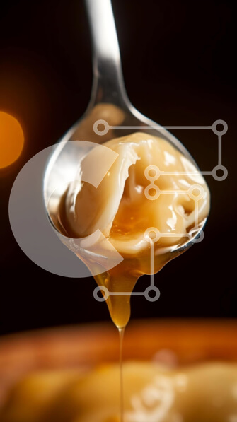 Intra Συλλεκτικό Ξύλινο Παζλ Plywood  4mm - Κουτάλι από ανοξείδωτο ατσάλι που περιχύνει μέλι ή σιρόπι στα τρόφιμα Σε Ξύλινο Κουτί - Διαστάσεις: 10x10 cm – 25 κομμάτια