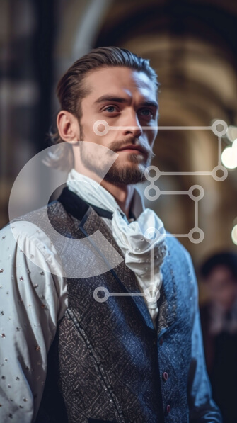 Intra Συλλεκτικό Ξύλινο Παζλ Plywood  4mm - Σοβαρός επιχειρηματίας με μαύρο κοστούμι και μπαστούνι κρατώντας παπιγιόν Σε Ξύλινο Κουτί - Διαστάσεις Puzzle: 10x10 cm – 25 κομμάτια