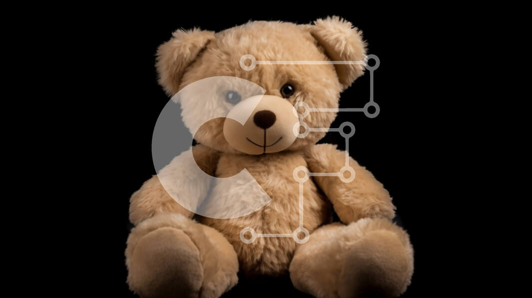 Intra Συλλεκτικό Ξύλινο Παζλ Plywood  4mm - Καφέ αρκουδάκι σε μαύρο φόντο Σε Ξύλινο Κουτί - Διαστάσεις: 10x10 cm – 25 κομμάτια