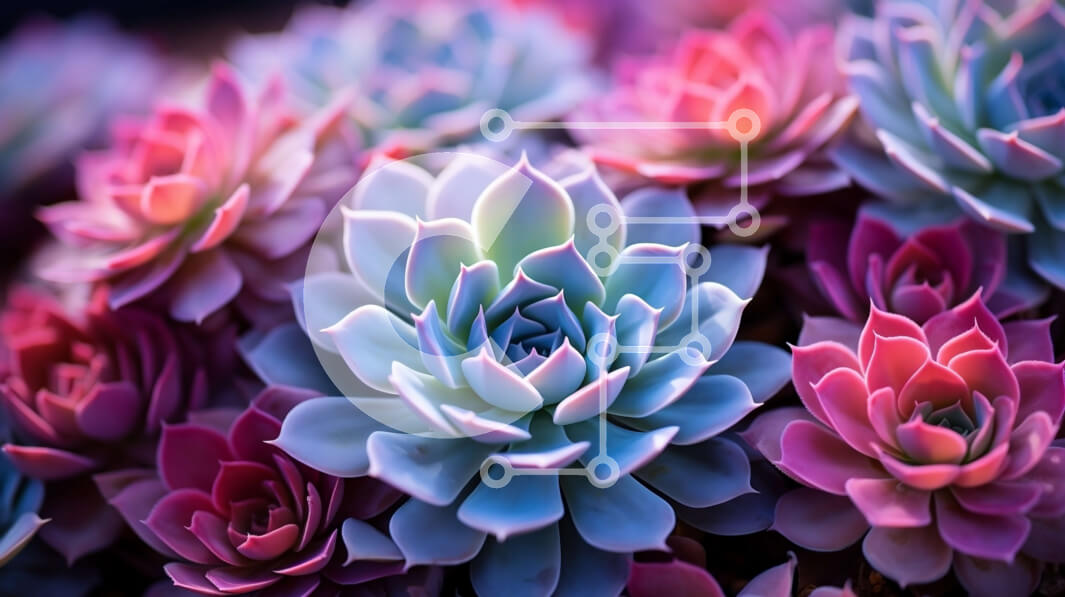 Intra Συλλεκτικό Ξύλινο Παζλ Plywood  4mm - Πολύχρωμα παχύφυτα σε κυκλικό μοτίβο Σε Ξύλινο Κουτί - Διαστάσεις: 10x10 cm – 25 κομμάτια