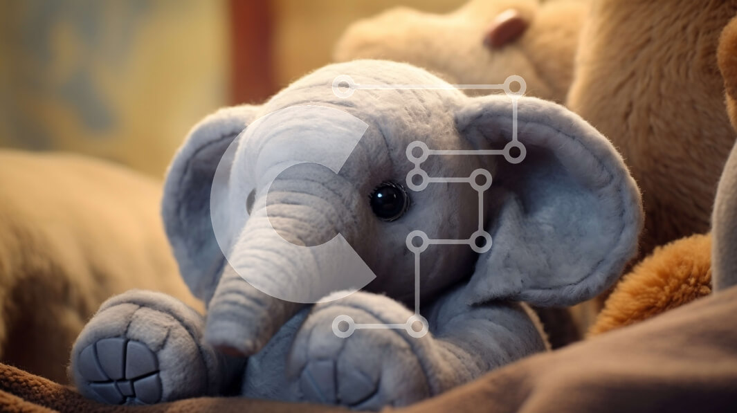 Intra Συλλεκτικό Ξύλινο Παζλ Plywood  4mm - Ομάδα γεμισμένων ζώων με ελέφαντα και αρκουδάκια Σε Ξύλινο Κουτί - Διαστάσεις: 10x10 cm – 25 κομμάτια