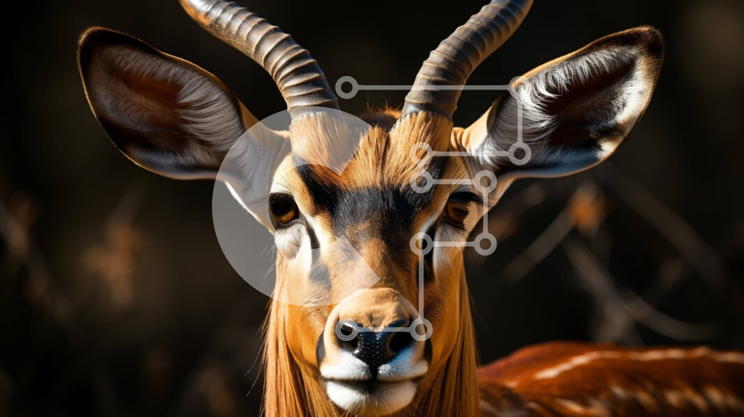 Intra Συλλεκτικό Ξύλινο Παζλ Plywood  4mm - Όμορφη κοντινή φωτογραφία ενός αρσενικού Impala Σε Ξύλινο Κουτί - Διαστάσεις: 10x10 cm – 25 κομμάτια