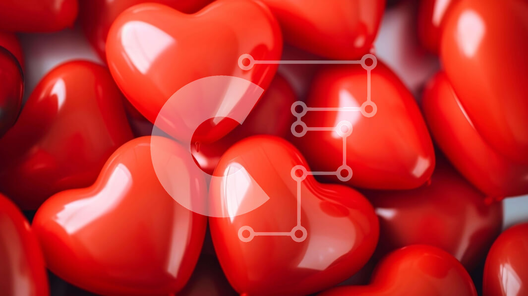 Intra Συλλεκτικό Ξύλινο Παζλ Plywood  4mm - Μπαλόνια σε σχήμα καρδιάς σε μια ρομαντική οθόνη Σε Ξύλινο Κουτί - Διαστάσεις Puzzle: 10x10 cm – 25 κομμάτια