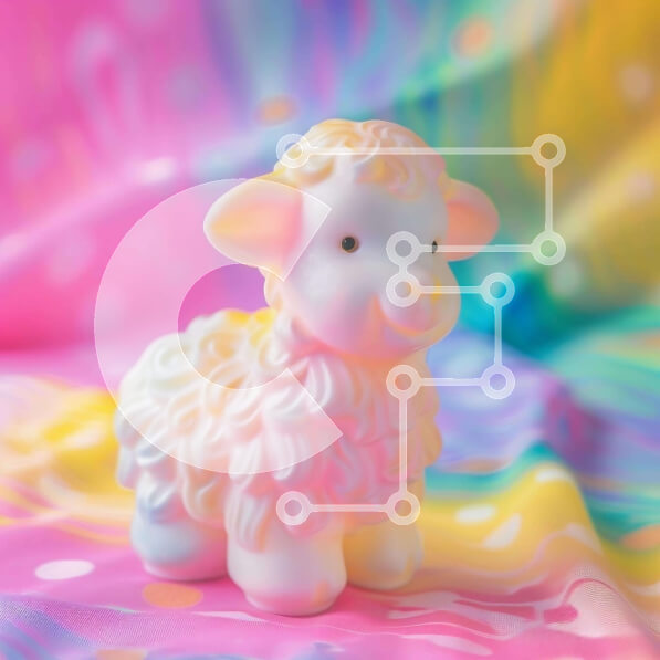 Intra Συλλεκτικό Ξύλινο Παζλ Plywood  4mm - Λευκό παιχνίδι προβάτων σε πολύχρωμο ύφασμα Σε Ξύλινο Κουτί - Διαστάσεις Puzzle: 10x10 cm – 25 κομμάτια