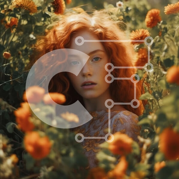 Σετ των 2 Intra Συλλεκτικό Ξύλινο Παζλ Plywood  4mm - Όμορφη εικόνα μιας γυναίκας με λευκό δαντελένιο φόρεμα που περιβάλλεται από αγριολούλουδα Σε Ξύλινο Κουτί - Διαστάσεις: 10x10 cm – 25 κομμάτια