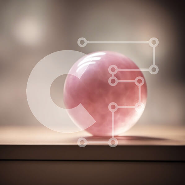 Intra Συλλεκτικό Ξύλινο Παζλ Plywood  4mm - Ροζ μπάλα χαλαζία στο τραπέζι Σε Ξύλινο Κουτί - Διαστάσεις: 10x10 cm – 25 κομμάτια