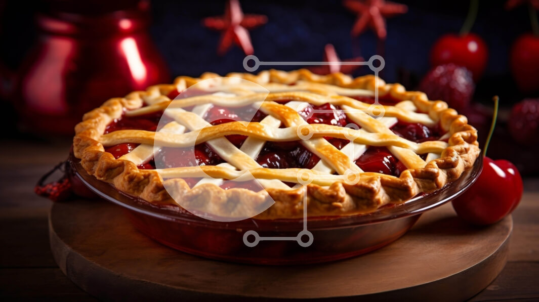 Σετ των 2 Intra Συλλεκτικό Ξύλινο Παζλ Plywood  4mm - Κερασόπιτα με δικτυωτή κρούστα σε ξύλινο τραπέζι Σε Ξύλινο Κουτί - Διαστάσεις: 10x10 cm – 25 κομμάτια