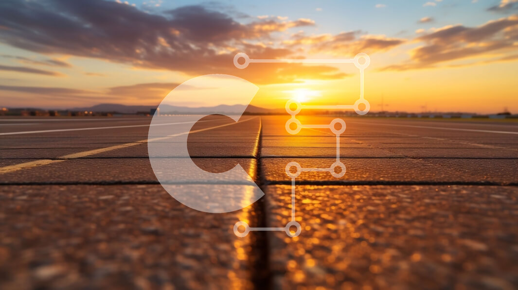 Intra Συλλεκτικό Ξύλινο Παζλ Plywood  4mm - Εκπληκτική εικόνα ενός έρημου διαδρόμου αεροδρομίου στο ηλιοβασίλεμα Σε Ξύλινο Κουτί - Διαστάσεις Puzzle: 10x10 cm – 25 κομμάτια