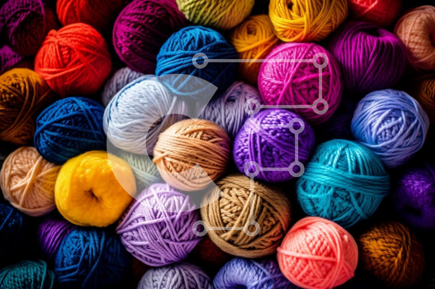 Intra Συλλεκτικό Ξύλινο Παζλ Plywood  4mm - Ζωντανές και πολύχρωμες μπάλες νήματος φωτογραφία στοίβας Σε Ξύλινο Κουτί - Διαστάσεις: 10x10 cm – 25 κομμάτια