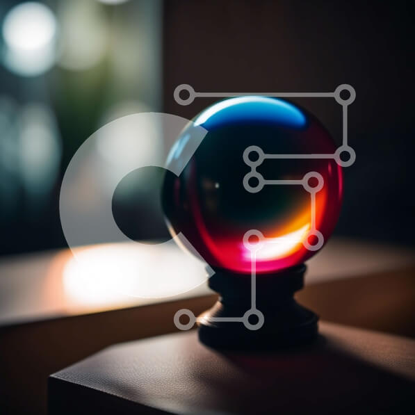 Intra Συλλεκτικό Ξύλινο Παζλ Plywood  4mm - Σαγηνευτική εικόνα μιας πολύχρωμης γυάλινης σφαίρας σε μια ξύλινη επιφάνεια Σε Ξύλινο Κουτί - Διαστάσεις Puzzle: 10x10 cm – 25 κομμάτια