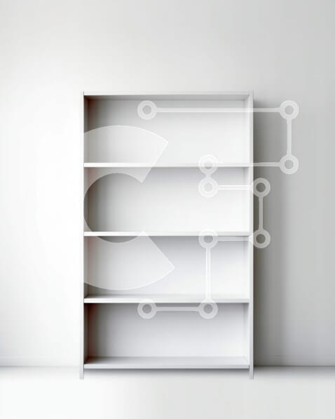 Intra Συλλεκτικό Ξύλινο Παζλ Plywood  4mm - Μινιμαλιστικό λευκό ράφι με πέντε ράφια Σε Ξύλινο Κουτί - Διαστάσεις Puzzle: 10x10 cm – 25 κομμάτια