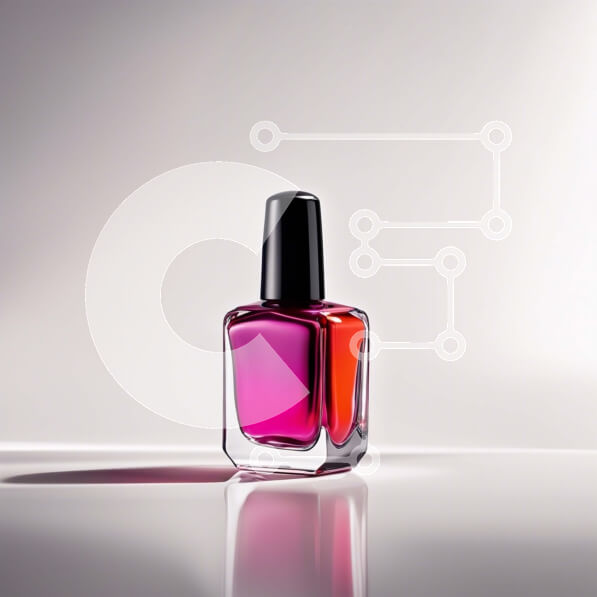 Σετ των 2 Intra Συλλεκτικό Ξύλινο Παζλ Plywood  4mm - Κομψό και μοντέρνο κόκκινο μπουκάλι βερνικιού νυχιών - Cherry Blossom Σε Ξύλινο Κουτί - Διαστάσεις: 10x10 cm – 25 κομμάτια