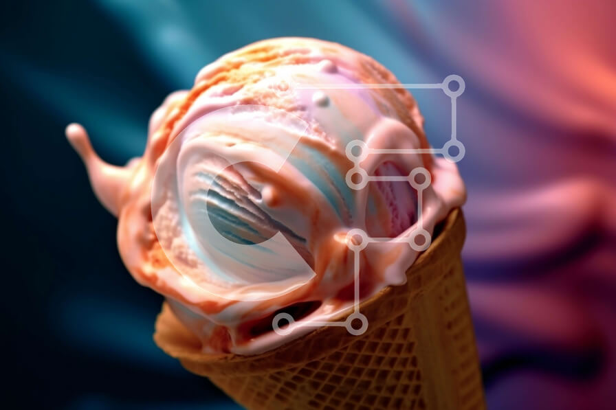 Σετ των 2 Intra Συλλεκτικό Ξύλινο Παζλ Plywood  4mm - Πολύχρωμο χωνάκι παγωτού με σέσουλα βανίλιας Σε Ξύλινο Κουτί - Διαστάσεις: 10x10 cm – 25 κομμάτια