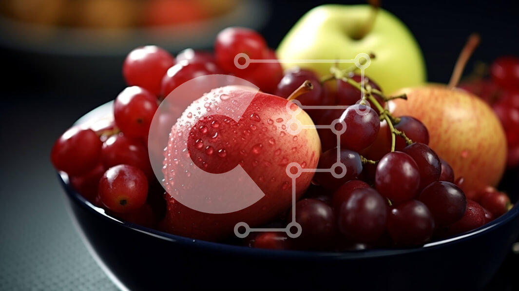 Σετ των 2 Intra Συλλεκτικό Ξύλινο Παζλ Plywood  4mm - Νόστιμο μπολ με μικτά φρούτα με μήλα, πορτοκάλια, σταφύλια και φράουλες Σε Ξύλινο Κουτί - Διαστάσεις: 10x10 cm – 25 κομμάτια