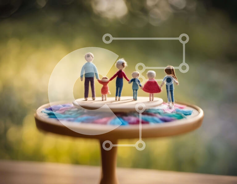 Intra Συλλεκτικό Ξύλινο Παζλ Plywood  4mm - Μικροσκοπικά οικογενειακά ειδώλια σε διακοσμητικό κέικ Σε Ξύλινο Κουτί - Διαστάσεις: 10x10 cm – 25 κομμάτια