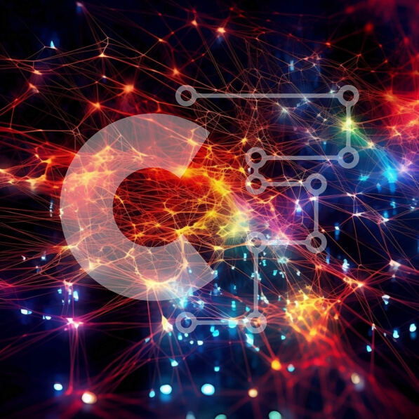 Intra Συλλεκτικό Ξύλινο Παζλ Plywood  4mm - Πολύχρωμο αφηρημένο δίκτυο γραμμών Σε Ξύλινο Κουτί - Διαστάσεις Puzzle: 10x10 cm – 25 κομμάτια