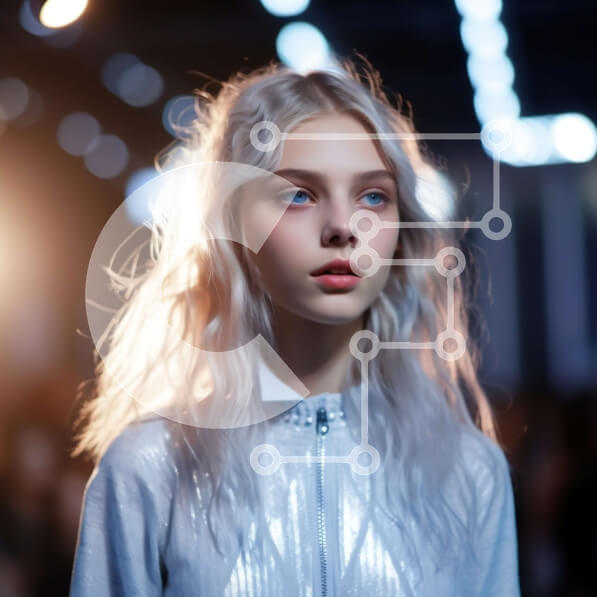 Σετ των 2 Intra Συλλεκτικό Ξύλινο Παζλ Plywood  4mm - Σοβαρό ξανθό μοντέλο με λευκή στολή στην πασαρέλα Σε Ξύλινο Κουτί - Διαστάσεις: 10x10 cm – 25 κομμάτια