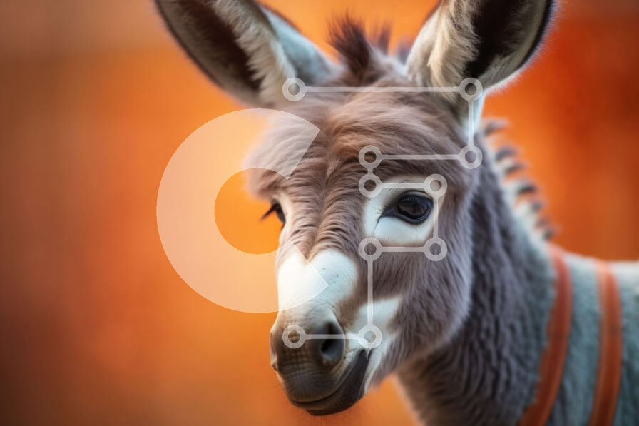 Σετ των 2 Intra Συλλεκτικό Ξύλινο Παζλ Plywood  4mm - Γάιδαρος με καφέ και λευκό παλτό στο γρασίδι Σε Ξύλινο Κουτί - Διαστάσεις: 10x10 cm – 25 κομμάτια