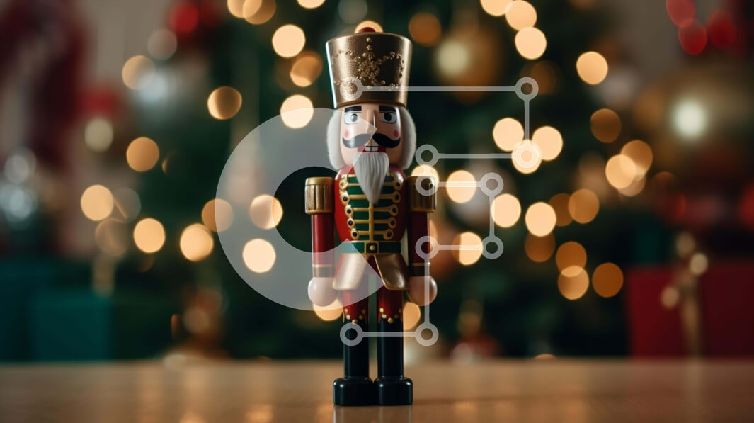 Intra Συλλεκτικό Ξύλινο Παζλ Plywood  4mm - Καρυοθραύστης ειδώλιο με φωτισμένο χριστουγεννιάτικο δέντρο Σε Ξύλινο Κουτί - Διαστάσεις: 10x10 cm – 25 κομμάτια