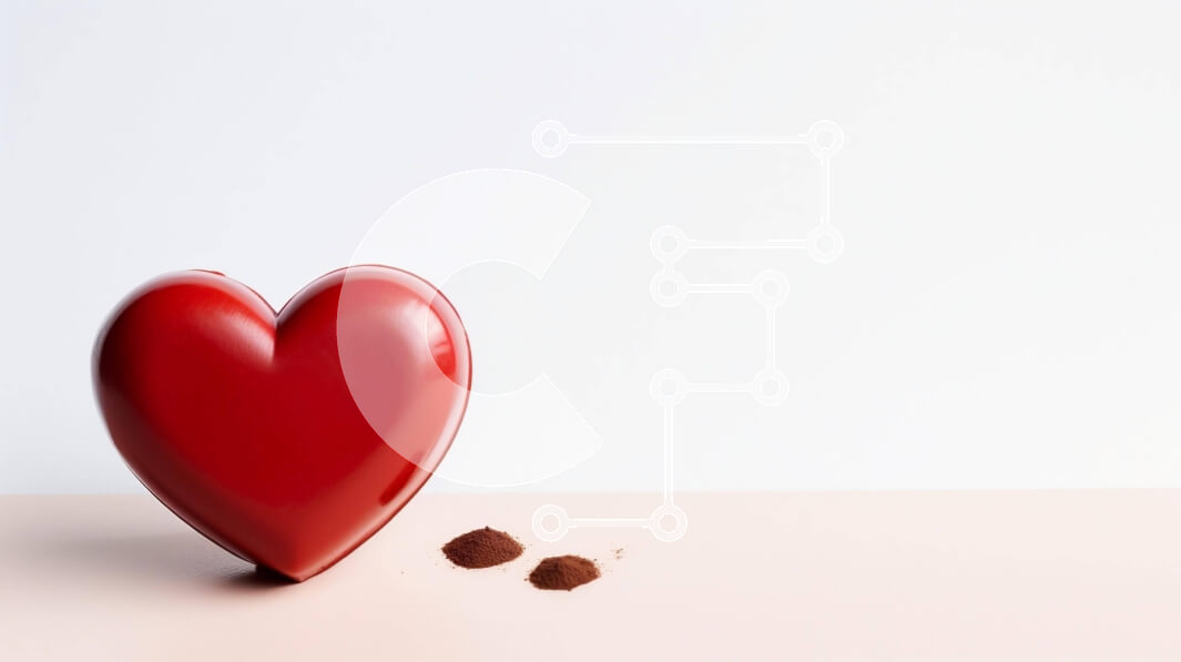 Intra Συλλεκτικό Ξύλινο Παζλ Plywood  4mm - Δοχείο σοκολάτας σε σχήμα καρδιάς σε υπόλευκο φόντο Σε Ξύλινο Κουτί - Διαστάσεις Puzzle: 10x10 cm – 25 κομμάτια