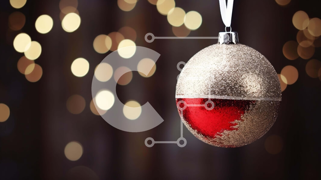 Intra Συλλεκτικό Ξύλινο Παζλ Plywood  4mm - Κόκκινο και χρυσό στολίδι με φώτα Bokeh Σε Ξύλινο Κουτί - Διαστάσεις: 10x10 cm – 25 κομμάτια