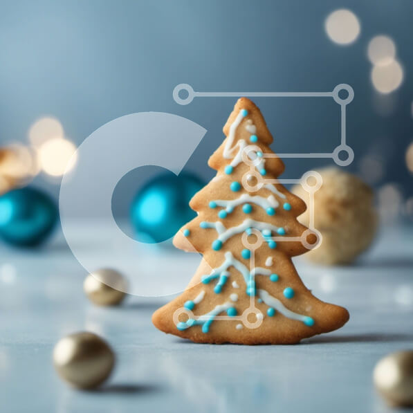 Intra Συλλεκτικό Ξύλινο Παζλ Plywood  4mm - Gingerbread Tree με Μπλε και Λευκό γλάσο Σε Ξύλινο Κουτί - Διαστάσεις: 10x10 cm – 25 κομμάτια