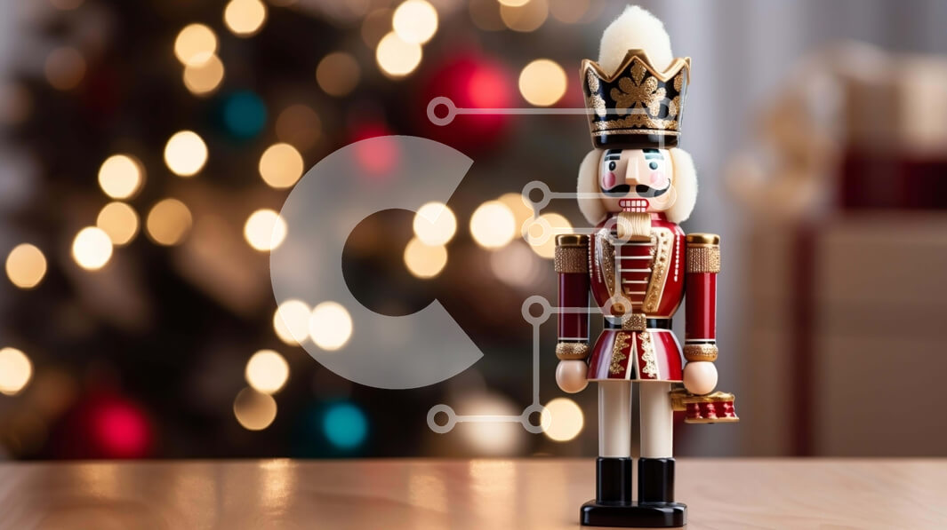 Intra Συλλεκτικό Ξύλινο Παζλ Plywood  4mm - Παιχνίδι Καρυοθραύστης στο διακοσμητικό χριστουγεννιάτικο δέντρο Σε Ξύλινο Κουτί - Διαστάσεις: 10x10 cm – 25 κομμάτια