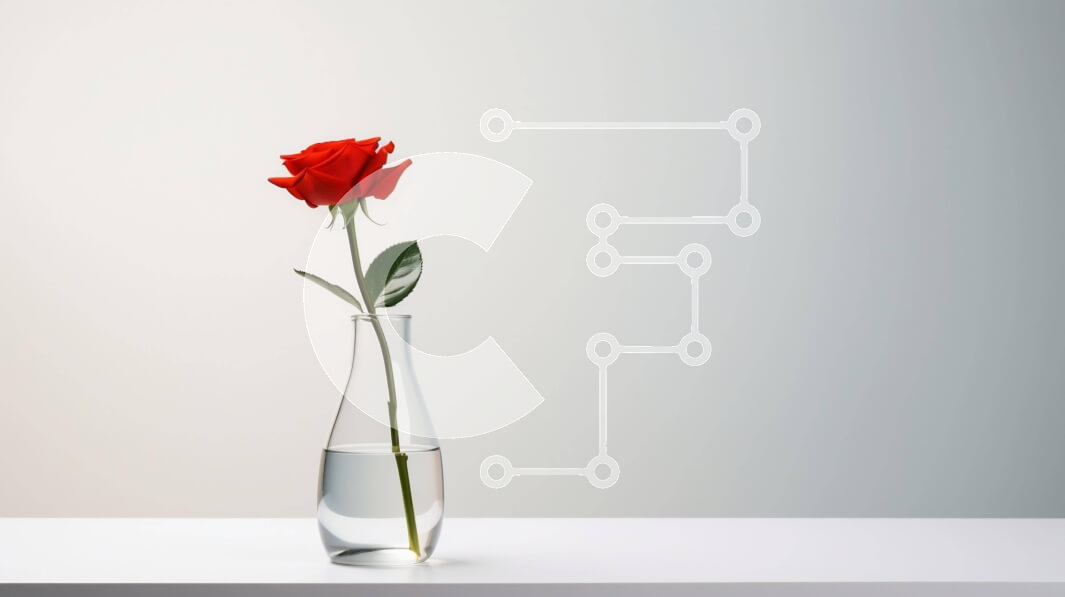 Intra Συλλεκτικό Ξύλινο Παζλ Plywood  4mm - Όμορφο μονό κόκκινο τριαντάφυλλο σε διαφανές γυάλινο βάζο Σε Ξύλινο Κουτί - Διαστάσεις: 10x10 cm – 25 κομμάτια