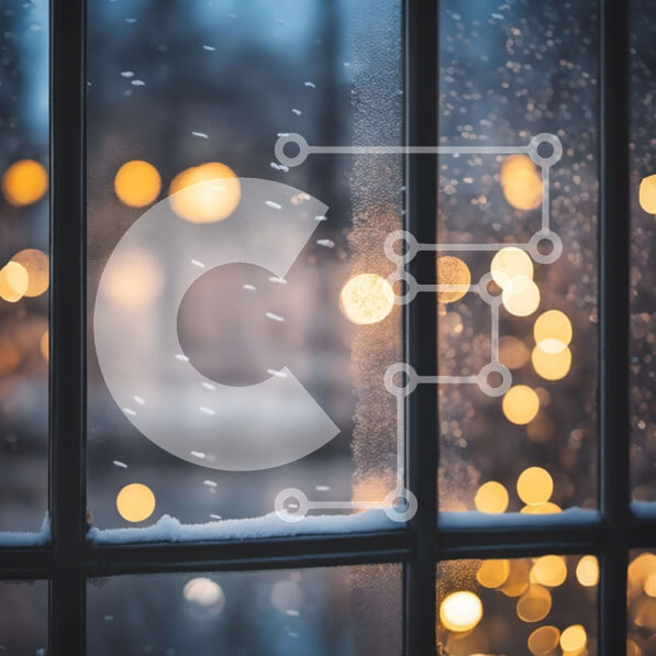 Intra Συλλεκτικό Ξύλινο Παζλ Plywood  4mm - Χιονισμένο παράθυρο με φώτα στο φόντο Σε Ξύλινο Κουτί - Διαστάσεις Puzzle: 10x10 cm – 25 κομμάτια