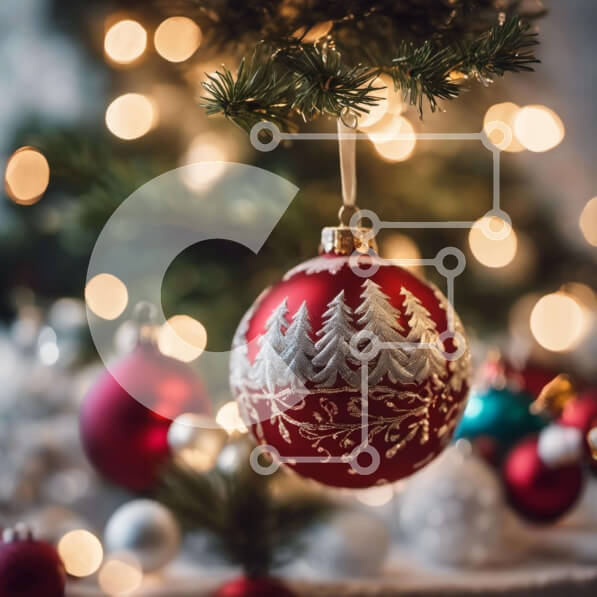 Intra Συλλεκτικό Ξύλινο Παζλ Plywood  4mm - Εορταστικό χριστουγεννιάτικο δέντρο με στολίδια και στολίδια Σε Ξύλινο Κουτί - Διαστάσεις: 10x10 cm – 25 κομμάτια