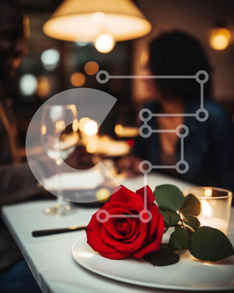 Intra Συλλεκτικό Ξύλινο Παζλ Plywood  4mm - Ρομαντικό δείπνο με κρασί και τριαντάφυλλα Σε Ξύλινο Κουτί - Διαστάσεις Puzzle: 10x10 cm – 25 κομμάτια