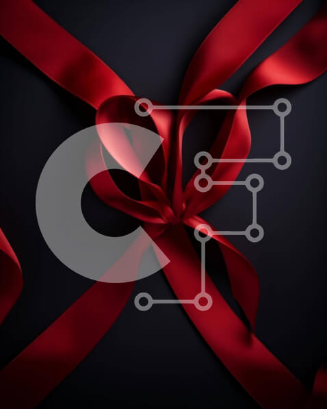 Intra Συλλεκτικό Ξύλινο Παζλ Plywood  4mm - Κόκκινη κορδέλα δεμένη σε σχήμα καρδιάς Σε Ξύλινο Κουτί - Διαστάσεις Puzzle: 10x10 cm – 25 κομμάτια