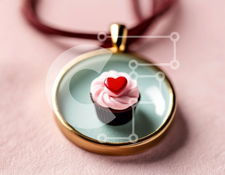 Intra Συλλεκτικό Ξύλινο Παζλ Plywood  4mm - Κολιέ κρεμαστό χρυσό Cupcake Σε Ξύλινο Κουτί - Διαστάσεις Puzzle: 10x10 cm – 25 κομμάτια