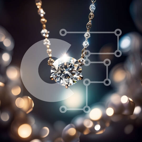 Σετ των 2 Intra Συλλεκτικό Ξύλινο Παζλ Plywood  4mm - Πολυτελές κολιέ με διαμάντια σε χρυσή αλυσίδα Σε Ξύλινο Κουτί - Διαστάσεις: 10x10 cm – 25 κομμάτια