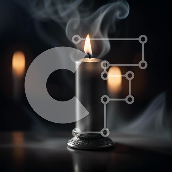 Intra Συλλεκτικό Ξύλινο Παζλ Plywood  4mm - Κομψή εικόνα ενός αναμμένου κεριού σε σκούρο φόντο Σε Ξύλινο Κουτί - Διαστάσεις: 10x10 cm – 25 κομμάτια