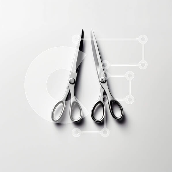 Intra Συλλεκτικό Ξύλινο Παζλ Plywood  4mm - Ζευγάρι ασημένιο ψαλίδι σε λευκό φόντο Σε Ξύλινο Κουτί - Διαστάσεις: 10x10 cm – 25 κομμάτια