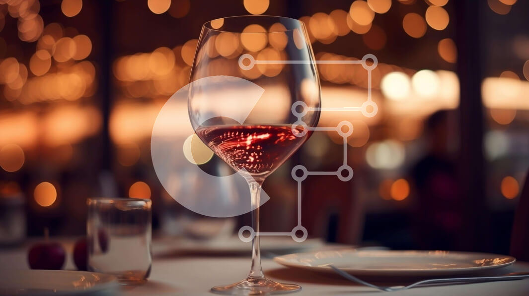 Σετ των 2 Intra Συλλεκτικό Ξύλινο Παζλ Plywood  4mm - Ποτήρι κόκκινο κρασί στο τραπέζι του εστιατορίου Σε Ξύλινο Κουτί - Διαστάσεις: 10x10 cm – 25 κομμάτια