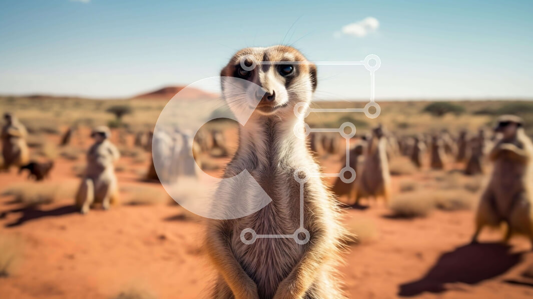 Σετ των 2 Intra Συλλεκτικό Ξύλινο Παζλ Plywood  4mm - Ομάδα Meerkats στην έρημο Σε Ξύλινο Κουτί - Διαστάσεις: 10x10 cm – 25 κομμάτια