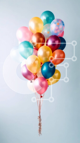 Intra Συλλεκτικό Ξύλινο Παζλ Plywood  4mm - Χαρούμενα και πολύχρωμα μπαλόνια στον ουρανό Σε Ξύλινο Κουτί - Διαστάσεις Puzzle: 10x10 cm – 25 κομμάτια