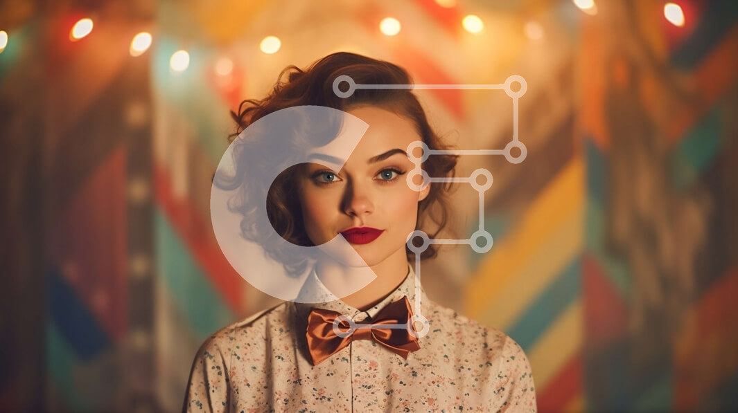 Intra Συλλεκτικό Ξύλινο Παζλ Plywood  4mm - Πολύχρωμη μόδα για γυναίκες: Παπιγιόν και φωτεινό πουκάμισο Σε Ξύλινο Κουτί - Διαστάσεις Puzzle: 10x10 cm – 25 κομμάτια