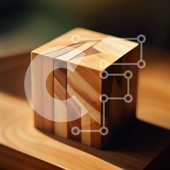 Intra Συλλεκτικό Ξύλινο Παζλ Plywood  4mm - Κομψός ξύλινος κύβος σε φυσική ξύλινη επιφάνεια Σε Ξύλινο Κουτί - Διαστάσεις: 10x10 cm – 25 κομμάτια