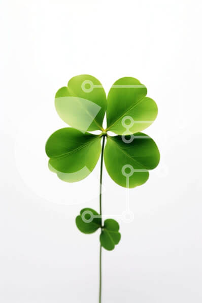 Σετ των 2 Intra Συλλεκτικό Ξύλινο Παζλ Plywood  4mm - Μονό τετράφυλλο τριφύλλι σε λευκό φόντο Σε Ξύλινο Κουτί - Διαστάσεις: 10x10 cm – 25 κομμάτια