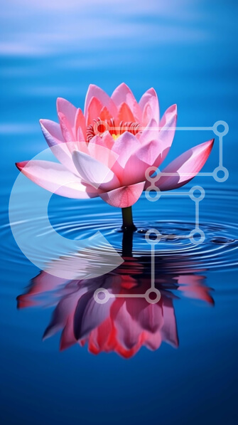 Σετ των 2 Intra Συλλεκτικό Ξύλινο Παζλ Plywood  4mm - Εκπληκτική εικόνα του ροζ λουλουδιού λωτού στον ήρεμο γαλάζιο ωκεανό Σε Ξύλινο Κουτί - Διαστάσεις: 10x10 cm – 25 κομμάτια