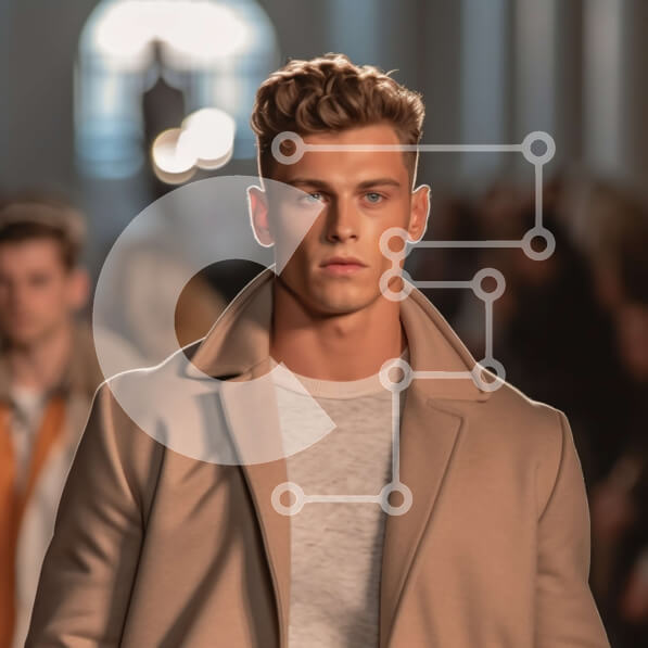 Σετ των 2 Intra Συλλεκτικό Ξύλινο Παζλ Plywood  4mm - Μοντέλο για πασαρέλα με μπεζ παλτό και λευκό μπλουζάκι Σε Ξύλινο Κουτί - Διαστάσεις: 10x10 cm – 25 κομμάτια