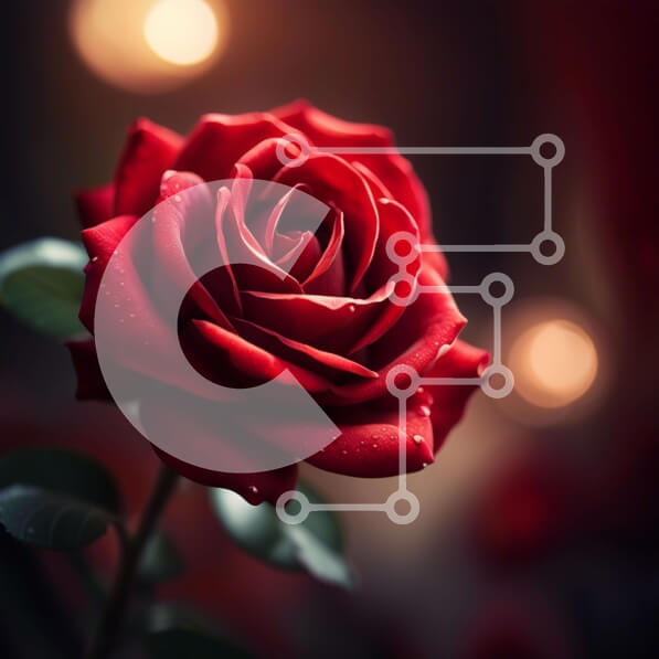 Intra Συλλεκτικό Ξύλινο Παζλ Plywood  4mm - Εκπληκτική εικόνα ενός κόκκινου τριαντάφυλλου με σταγονίδια δροσιάς Σε Ξύλινο Κουτί - Διαστάσεις: 10x10 cm – 25 κομμάτια