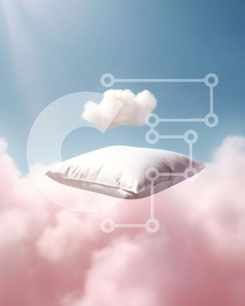 Σετ των 2 Intra Συλλεκτικό Ξύλινο Παζλ Plywood  4mm - Λευκό μαξιλάρι που επιπλέει ανάμεσα στα σύννεφα στον ουρανό Σε Ξύλινο Κουτί - Διαστάσεις: 10x10 cm – 25 κομμάτια