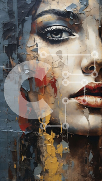 Intra Συλλεκτικό Ξύλινο Παζλ Plywood  4mm - Ρεαλιστικό πορτρέτο μιας γυναίκας με σγουρά μαλλιά και κόκκινο κραγιόν Σε Ξύλινο Κουτί - Διαστάσεις Puzzle: 10x10 cm – 25 κομμάτια